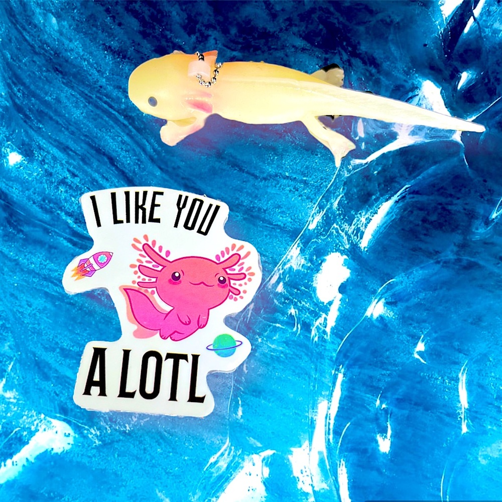 I like U Alotl Axolotl Crazy Trending WaterProof Single Decor Accent Sticker
